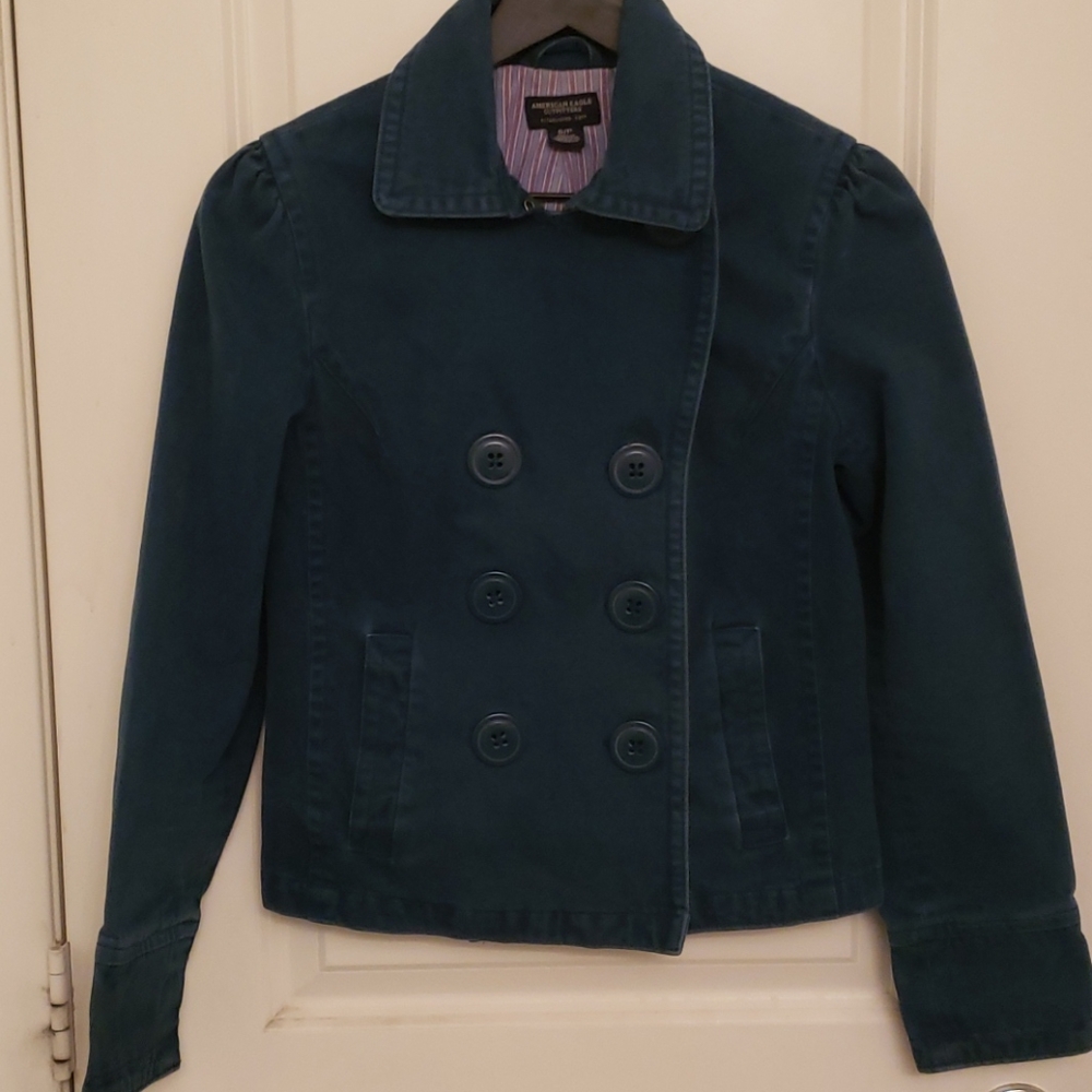 American Eagle Sz Sm Dark Ocean Blue Jacket